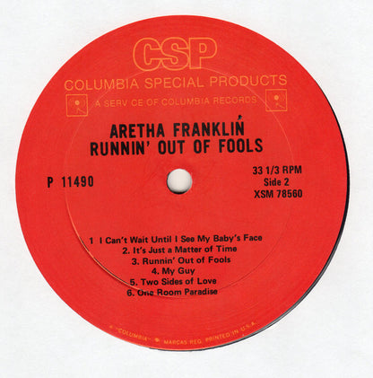 Aretha Franklin : Runnin' Out Of Fools (LP,Album,Reissue)