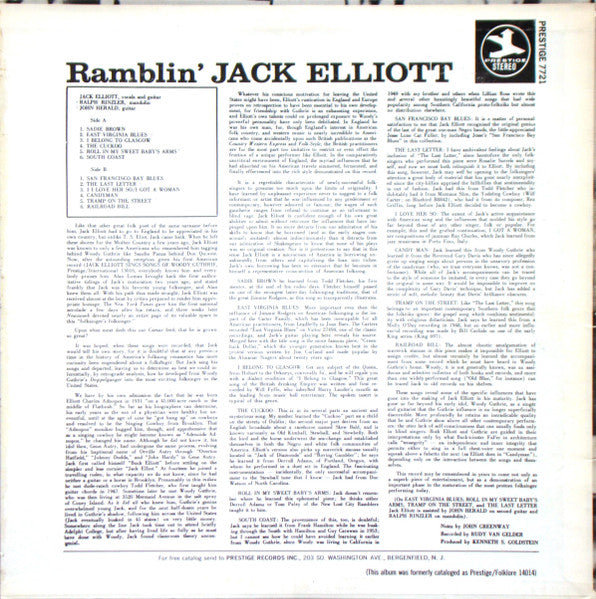 Ramblin' Jack Elliott : Ramblin' Jack Elliott (LP,Album,Reissue,Stereo)