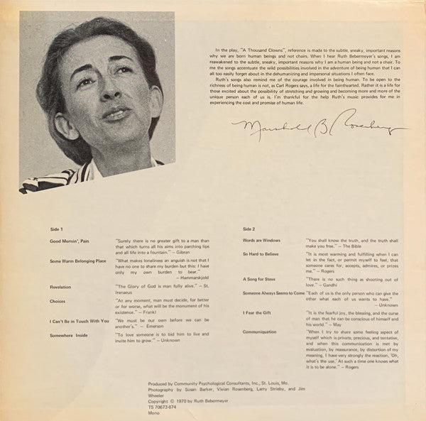 Ruth Bebermeyer : Good Mornin' Pain Good Mornin' Joy Good Mornin' Love  (LP,Album)