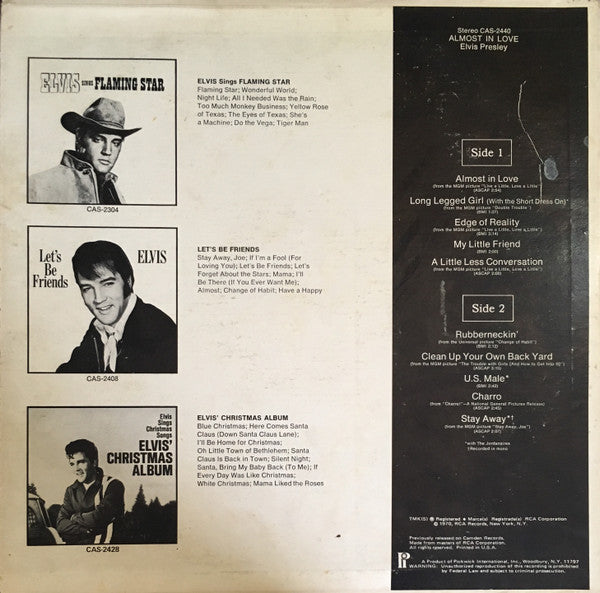 Elvis Presley : Almost In Love (LP,Compilation,Reissue,Stereo)
