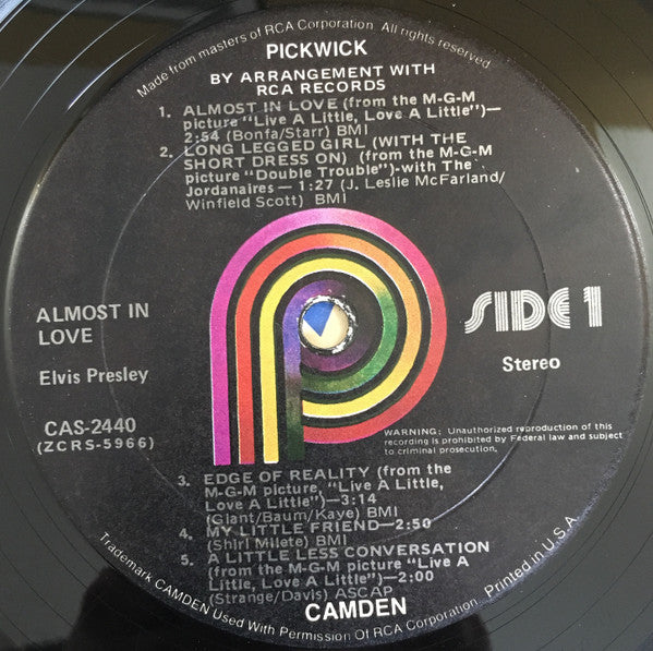 Elvis Presley : Almost In Love (LP,Compilation,Reissue,Stereo)