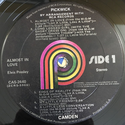 Elvis Presley : Almost In Love (LP,Compilation,Reissue,Stereo)