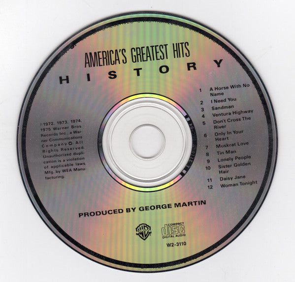America (2) : History • America's Greatest Hits (Compilation,Club Edition,Reissue)