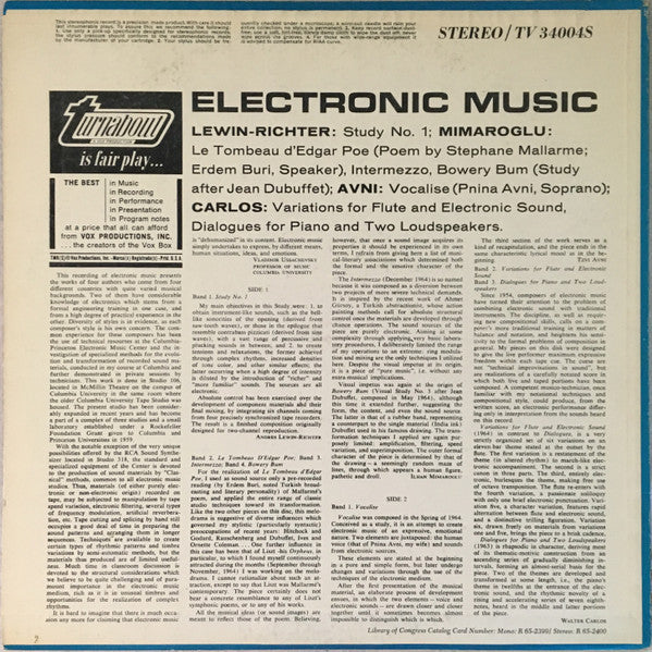 Various : Electronic Music (LP,Album,Reissue,Stereo)