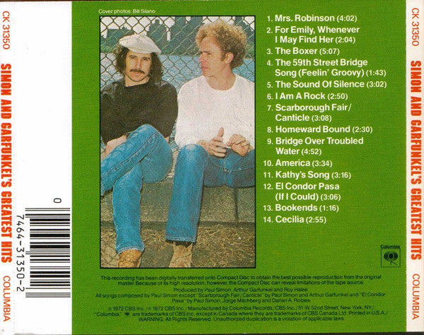 Simon & Garfunkel : Simon And Garfunkel's Greatest Hits (Compilation,Reissue)