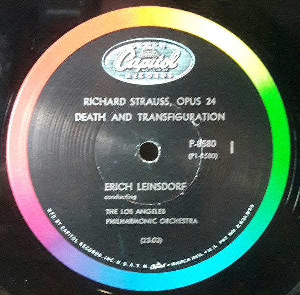 Richard Wagner / Richard Strauss - Erich Leinsdorf, Los Angeles Philharmonic Orchestra : Prelude And Love Death / Death And Transfiguration (LP,Album,Mono)