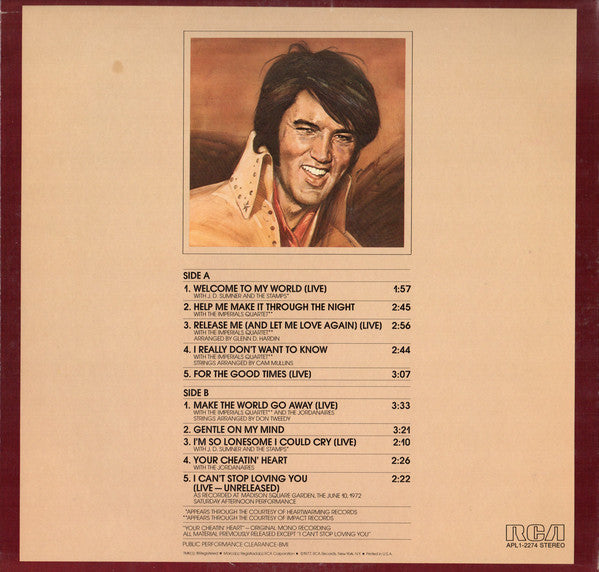 Elvis Presley : Welcome To My World (LP,Compilation)