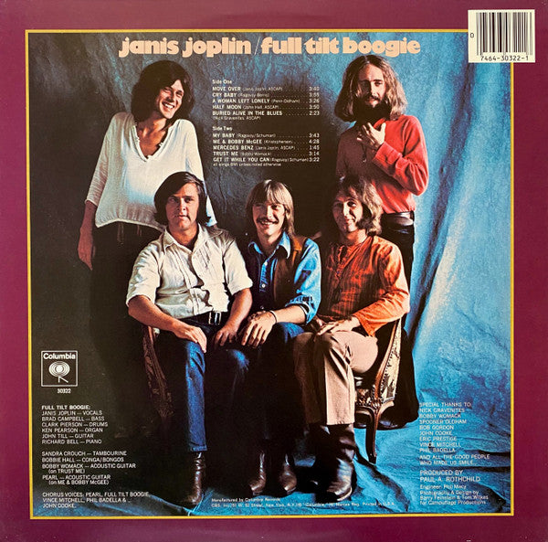Janis Joplin / Full Tilt Boogie Band : Pearl (LP,Album,Reissue)