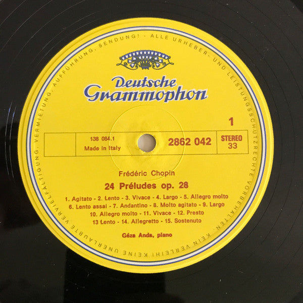 Frédéric Chopin, Géza Anda : 24 Preludes Op. 28 • Polonaise No. 6 Op. 53 (LP,Reissue,Stereo)