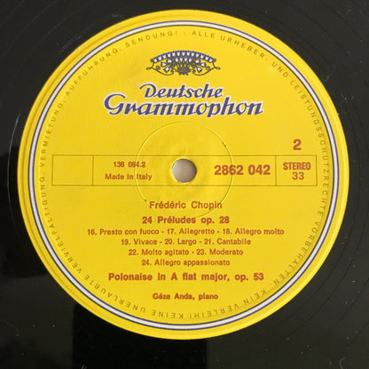 Frédéric Chopin, Géza Anda : 24 Preludes Op. 28 • Polonaise No. 6 Op. 53 (LP,Reissue,Stereo)
