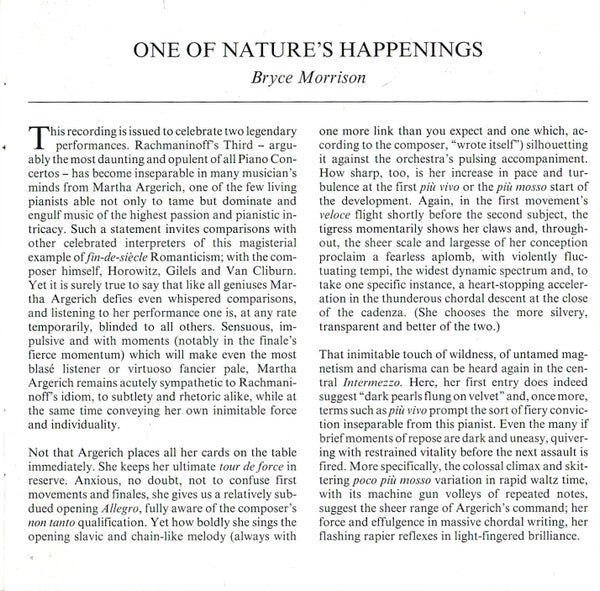 Martha Argerich - Riccardo Chailly - Kiril Kondrashin : Rachmaninoff 3 • Tchaikovsky 1 (Compilation,Club Edition)