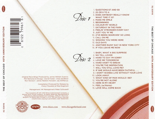 Chicago (2) : The Best Of Chicago (Compilation,Limited Edition)