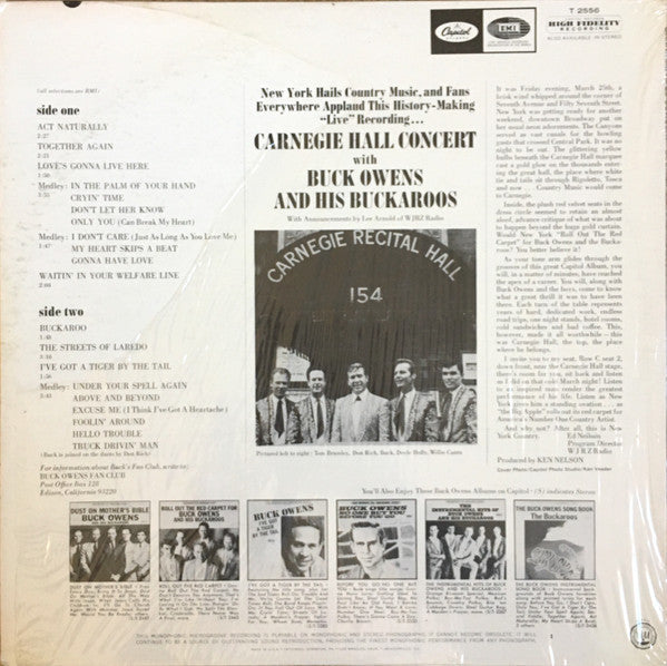 Buck Owens And His Buckaroos : Carnegie Hall Concert (LP,Album,Mono)