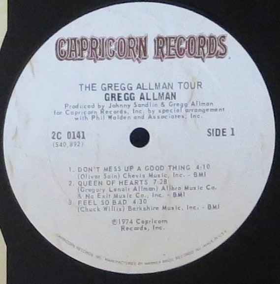 Gregg Allman With Cowboy (6) / Scott Boyer & Tommy Talton : The Gregg Allman Tour  (LP,Album)