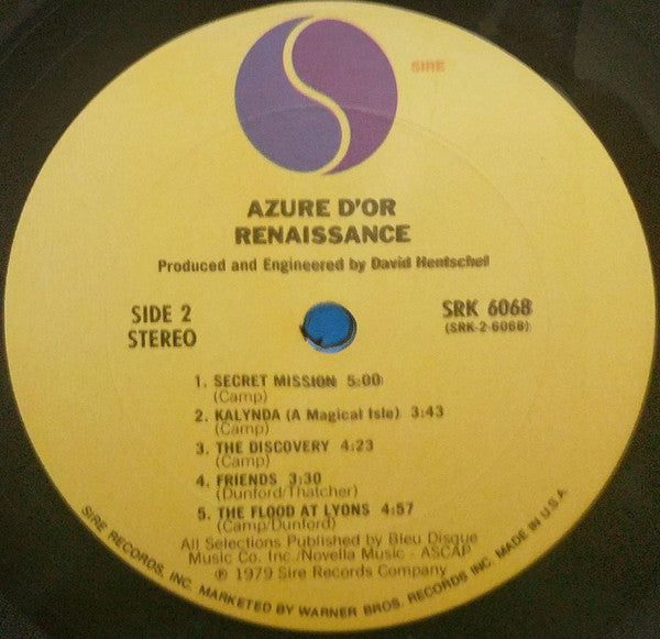 Renaissance (4) : Azure D'or (LP,Album,Club Edition)