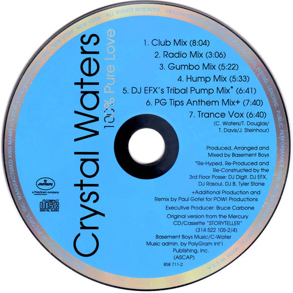 Crystal Waters : 100% Pure Love (Maxi-Single)