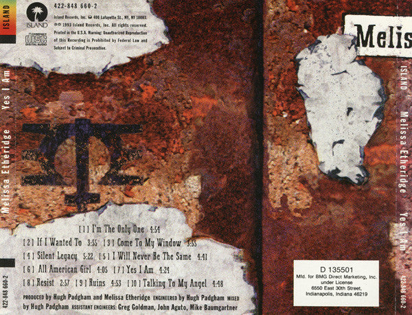 Melissa Etheridge : Yes I Am (Album,Club Edition)