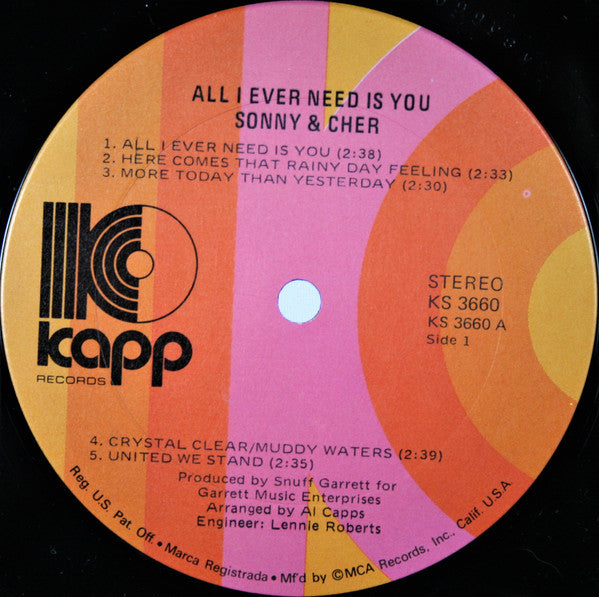 Sonny & Cher : All I Ever Need Is You (LP,Album,Reissue)