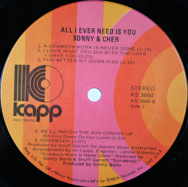 Sonny & Cher : All I Ever Need Is You (LP,Album,Reissue)