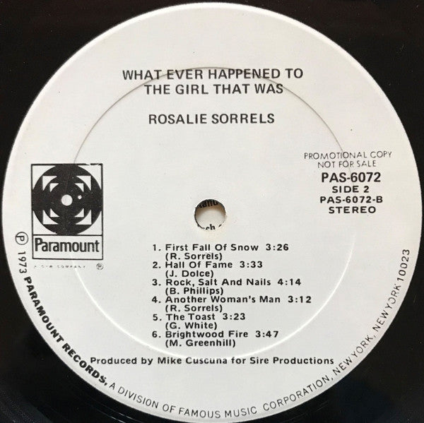 Rosalie Sorrels : What Ever Happened To The Girl That Was (LP,Album,Promo)