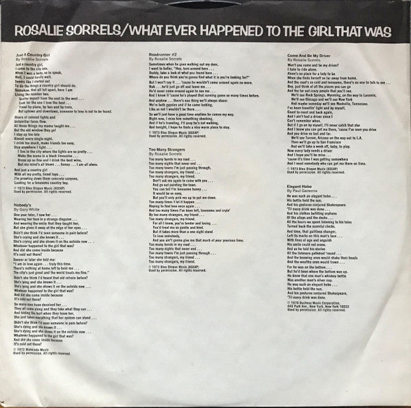 Rosalie Sorrels : What Ever Happened To The Girl That Was (LP,Album,Promo)