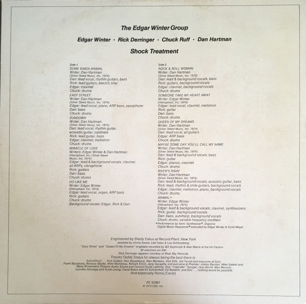 Edgar Winter Group, The : Shock Treatment (LP,Album)