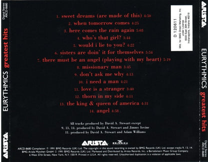 Eurythmics : Greatest Hits (Compilation,Club Edition,Stereo)