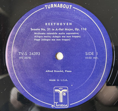 Ludwig van Beethoven - Alfred Brendel : Sonata No. 31 In A-Flat Major, Op. 110 / Sonata No. 32 In C-Minor, Op. 111 (LP,Album,Stereo,Mono)
