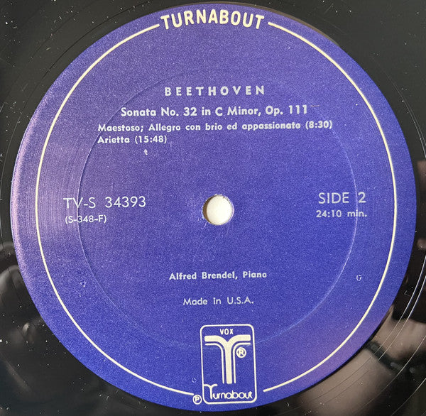Ludwig van Beethoven - Alfred Brendel : Sonata No. 31 In A-Flat Major, Op. 110 / Sonata No. 32 In C-Minor, Op. 111 (LP,Album,Stereo,Mono)