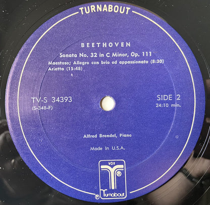 Ludwig van Beethoven - Alfred Brendel : Sonata No. 31 In A-Flat Major, Op. 110 / Sonata No. 32 In C-Minor, Op. 111 (LP,Album,Stereo,Mono)