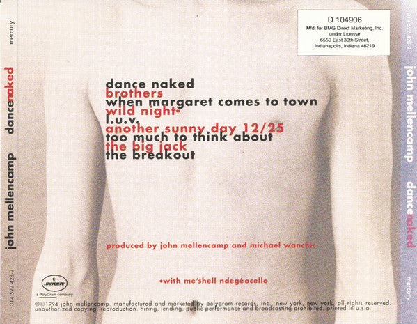 John Cougar Mellencamp : Dance Naked (Album,Club Edition)