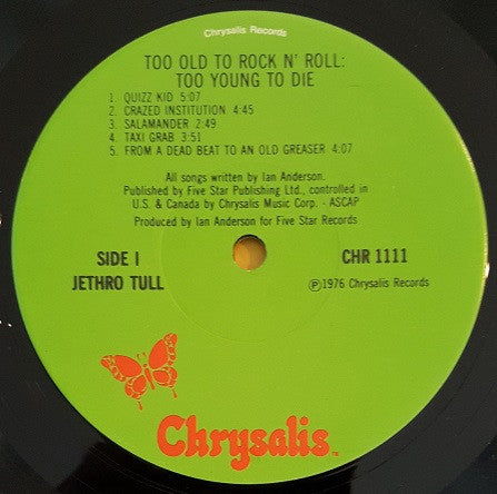 Jethro Tull : Too Old To Rock 'N' Roll: Too Young To Die! (LP,Album)