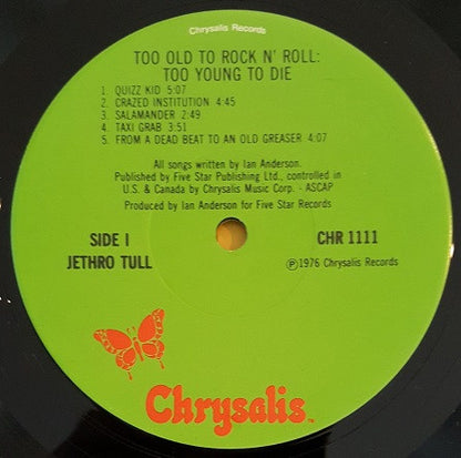 Jethro Tull : Too Old To Rock 'N' Roll: Too Young To Die! (LP,Album)