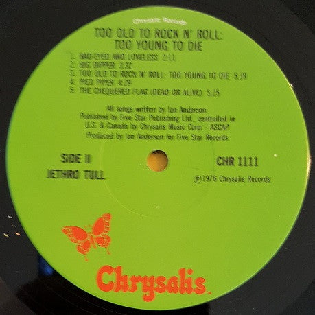 Jethro Tull : Too Old To Rock 'N' Roll: Too Young To Die! (LP,Album)