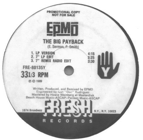 EPMD : The Big Payback (12",Promo)