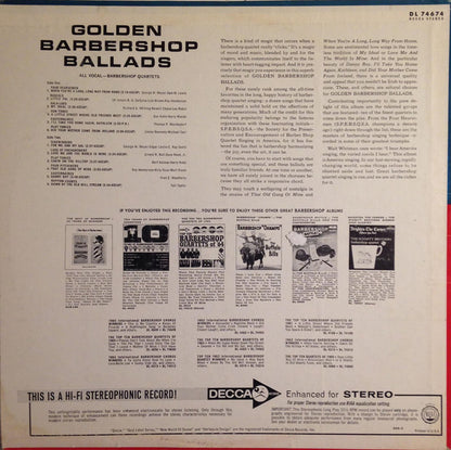 Various : Golden Barbershop Ballads (LP,Compilation)