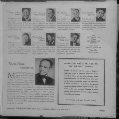 Umberto Giordano, Mary Curtis-Verna, Richard Tucker (2), Mario Sereni, Rosalind Elias, Fausto Cleva : Andrea Chénier (LP,Album)
