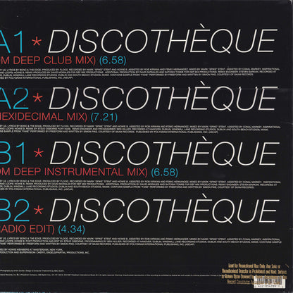U2 : Discothèque (12",33 ⅓ RPM,Single)
