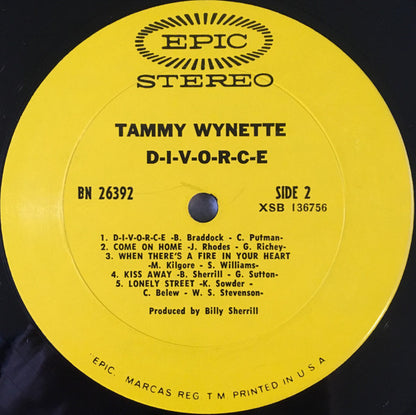Tammy Wynette : D-I-V-O-R-C-E (LP,Album,Stereo)