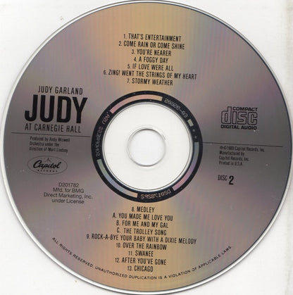 Judy Garland : Judy At Carnegie Hall - Judy In Person (Album,Club Edition,Reissue,Remastered)