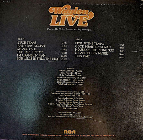 Waylon Jennings : Waylon Live (LP,Album)