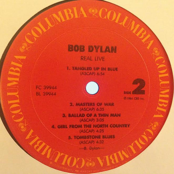Bob Dylan : Real Live (LP,Album,Stereo)