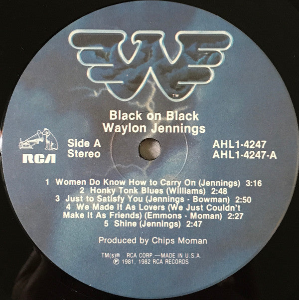 Waylon Jennings : Black On Black (LP,Album)