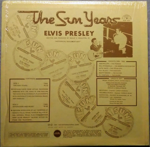 Elvis Presley : Interviews And Memories Of:  The Sun Years (LP,Album,Partially Mixed)