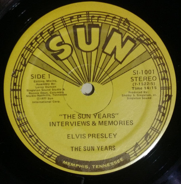Elvis Presley : Interviews And Memories Of:  The Sun Years (LP,Album,Partially Mixed)