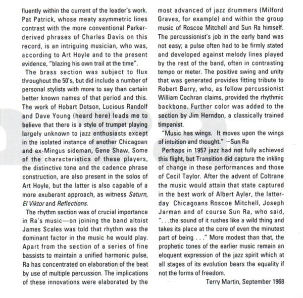 Sun Ra Arkestra, The : Sound Of Joy (Album,Reissue)