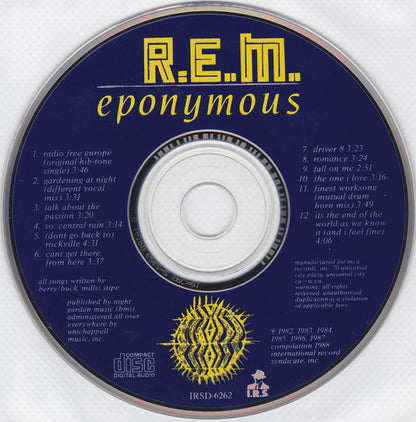 R.E.M. : Eponymous (Compilation,Club Edition)