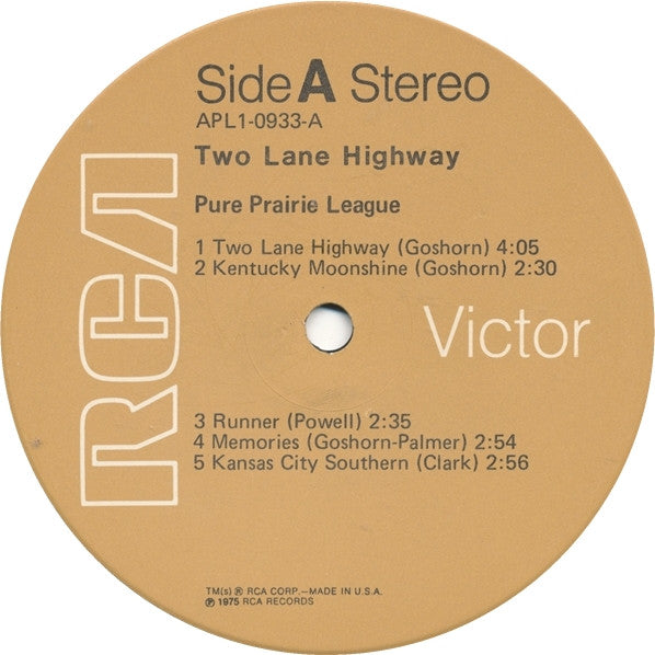 Pure Prairie League : Two Lane Highway (LP,Album)