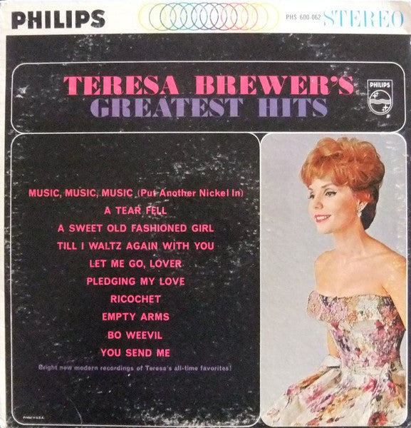 Teresa Brewer : Teresa Brewer's Greatest Hits (LP,Album,Stereo)