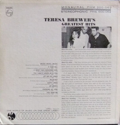 Teresa Brewer : Teresa Brewer's Greatest Hits (LP,Album,Stereo)